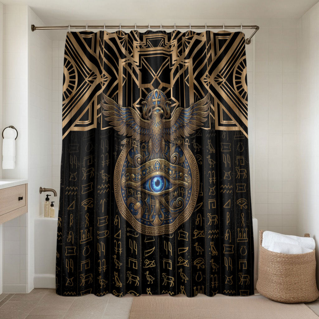 Egypt Eye of Horus Bathroom Set Hieroglyphics Patterns Retro Style