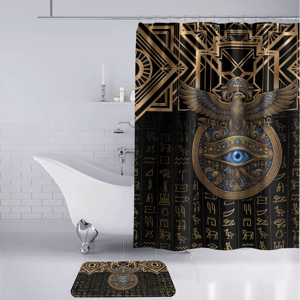 Egypt Eye of Horus Bathroom Set Hieroglyphics Patterns Retro Style