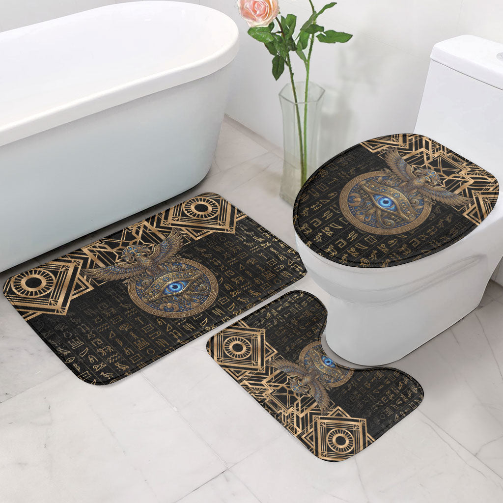 Egypt Eye of Horus Bathroom Set Hieroglyphics Patterns Retro Style