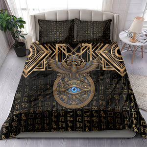 Egypt Eye of Horus Bedding Set Hieroglyphics Patterns Retro Style