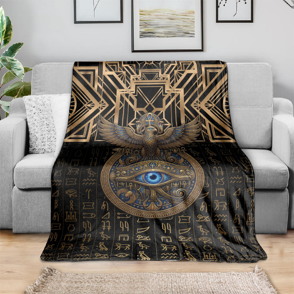 Egypt Eye of Horus Blanket Hieroglyphics Patterns Retro Style