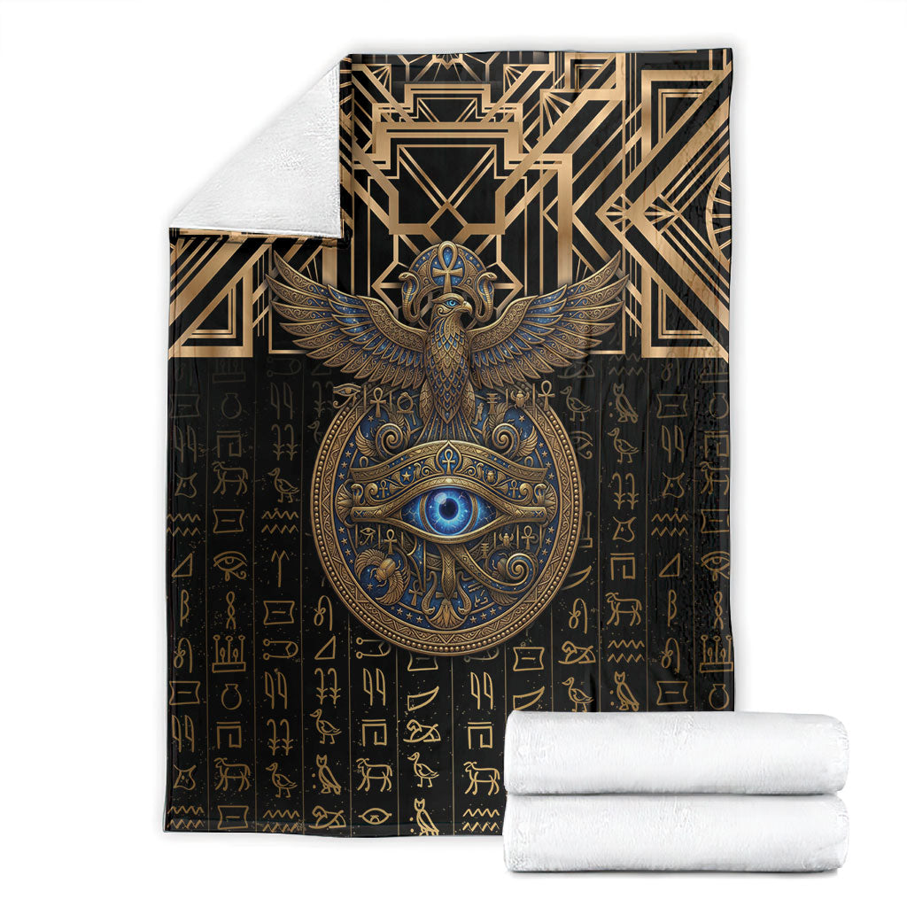 Egypt Eye of Horus Blanket Hieroglyphics Patterns Retro Style