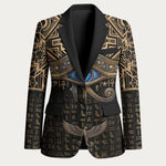 Egypt Eye of Horus Blazer Hieroglyphics Patterns Retro Style