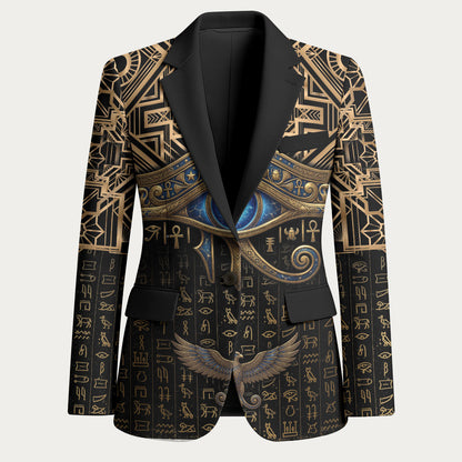 Egypt Eye of Horus Blazer Hieroglyphics Patterns Retro Style