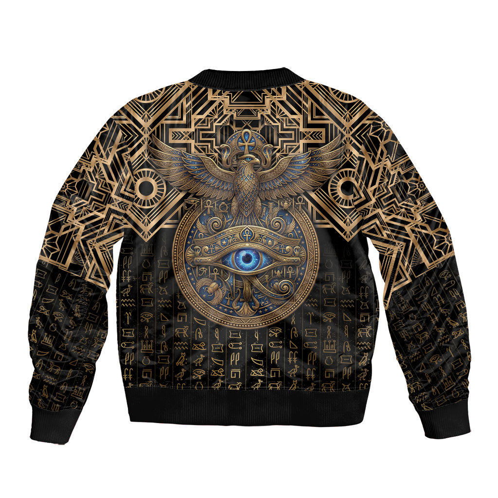 Egypt Eye of Horus Bomber Jacket Hieroglyphics Patterns Retro Style