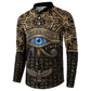 Egypt Eye of Horus Button Sweatshirt Hieroglyphics Patterns Retro Style