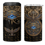 Egypt Eye of Horus 4 in 1 Can Cooler Tumbler Hieroglyphics Patterns Retro Style