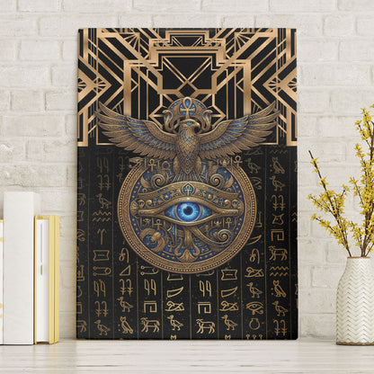 Egypt Eye of Horus Canvas Wall Art Hieroglyphics Patterns Retro Style
