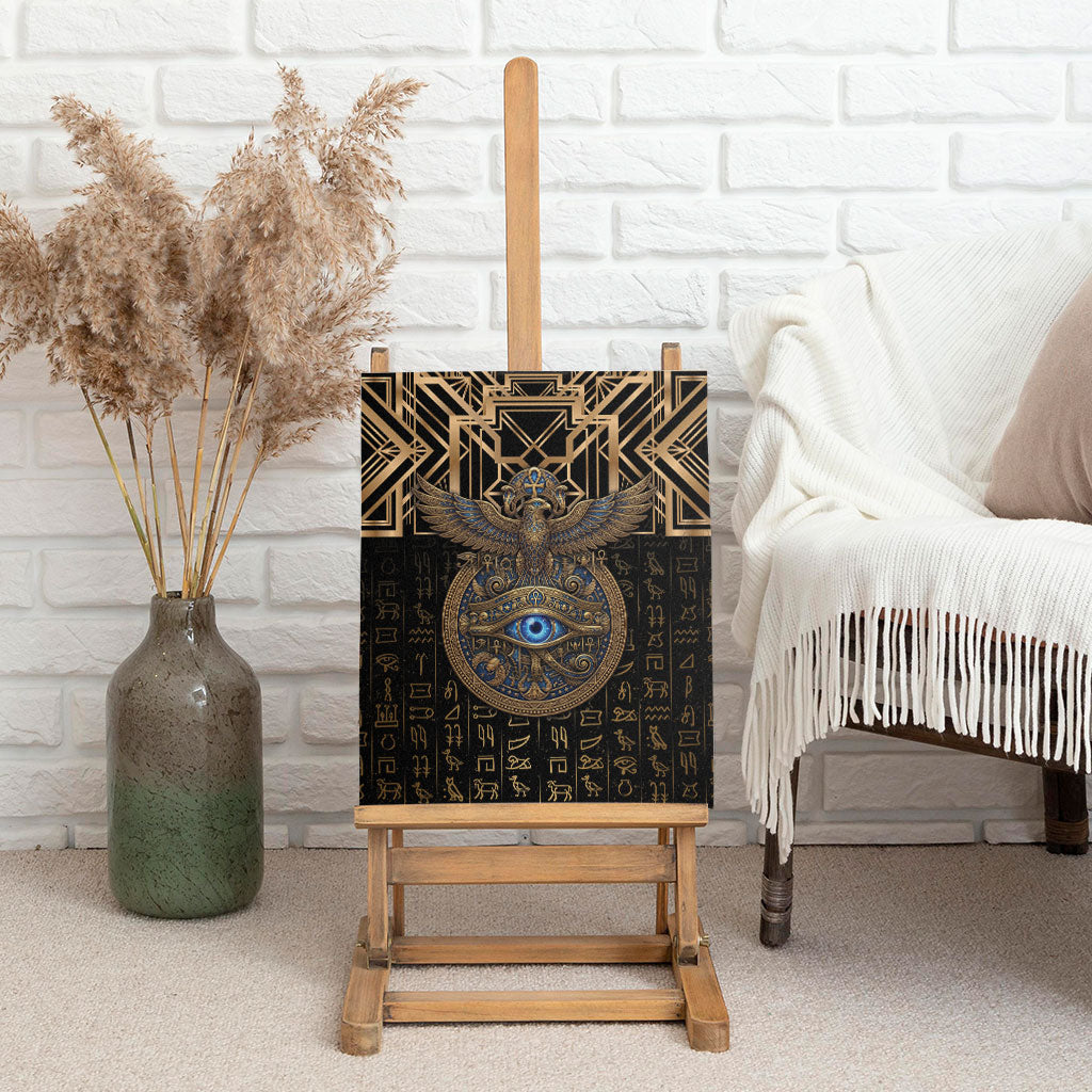 Egypt Eye of Horus Canvas Wall Art Hieroglyphics Patterns Retro Style