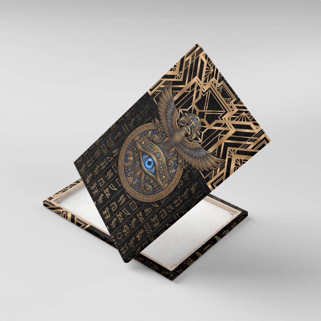 Egypt Eye of Horus Canvas Wall Art Hieroglyphics Patterns Retro Style