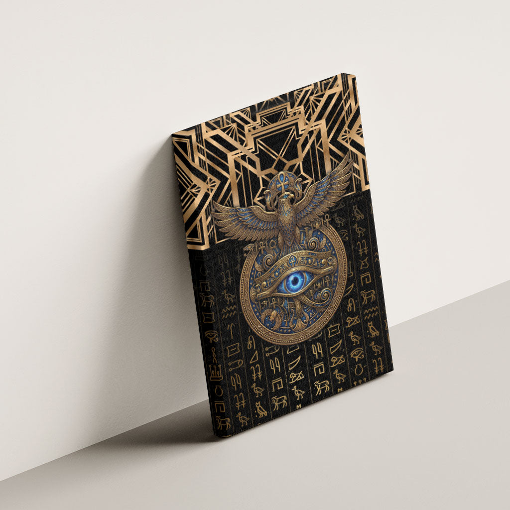 Egypt Eye of Horus Canvas Wall Art Hieroglyphics Patterns Retro Style