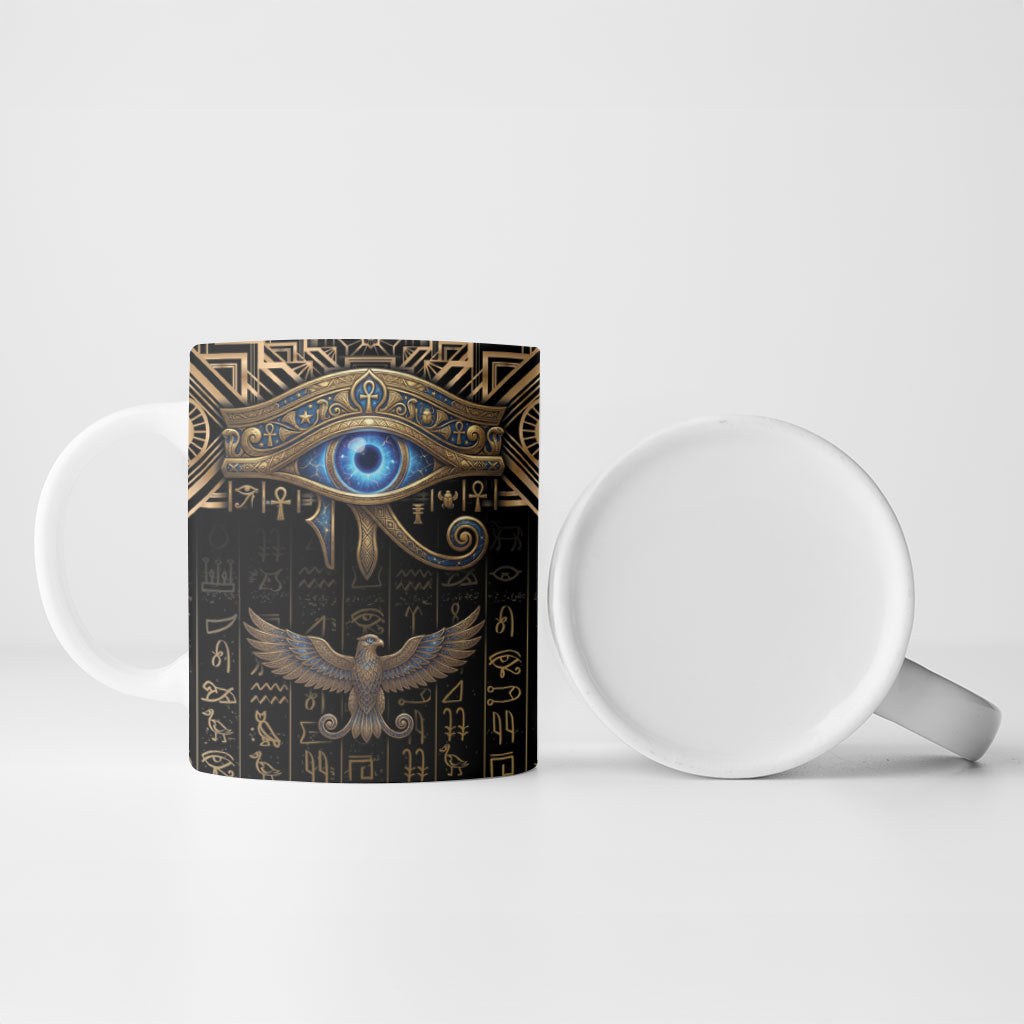 Egypt Eye of Horus Ceramic Mug Hieroglyphics Patterns Retro Style