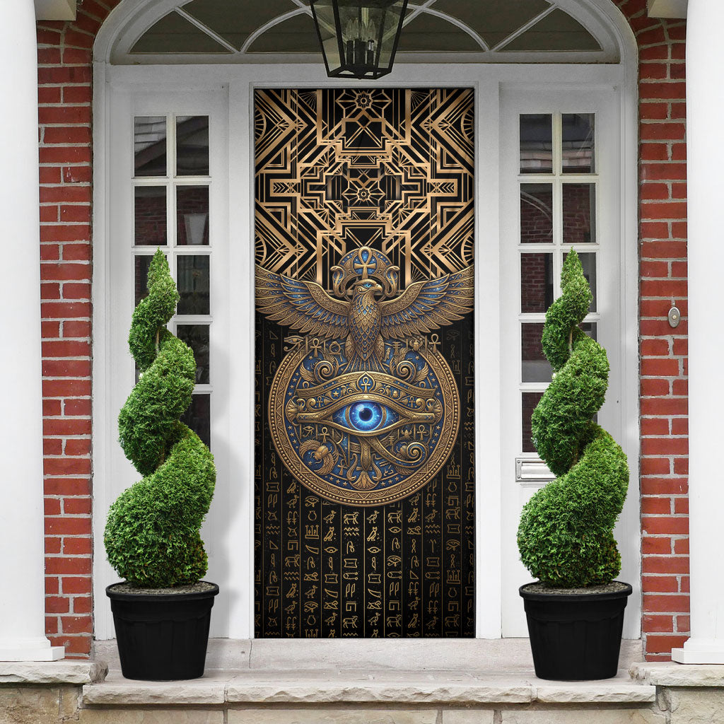 Egypt Eye of Horus Door Cover Hieroglyphics Patterns Retro Style