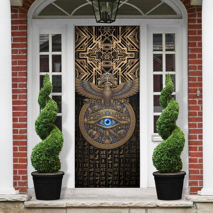 Egypt Eye of Horus Door Cover Hieroglyphics Patterns Retro Style