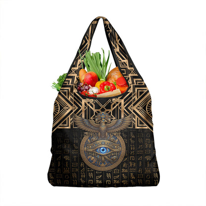 Egypt Eye of Horus Grocery Bag Hieroglyphics Patterns Retro Style