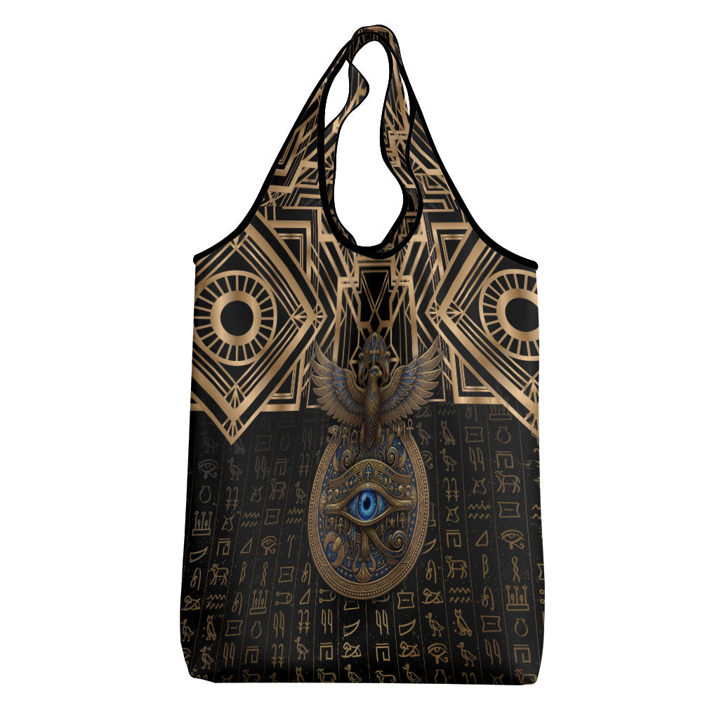 Egypt Eye of Horus Grocery Bag Hieroglyphics Patterns Retro Style
