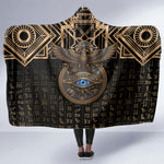 Egypt Eye of Horus Hooded Blanket Hieroglyphics Patterns Retro Style