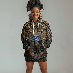 Egypt Eye of Horus Hoodie Dress Hieroglyphics Patterns Retro Style