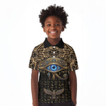 Egypt Eye of Horus Kid Polo Shirt Hieroglyphics Patterns Retro Style