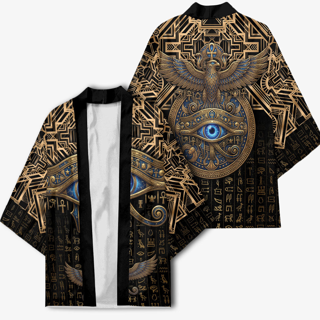 Egypt Eye of Horus Kimono Hieroglyphics Patterns Retro Style