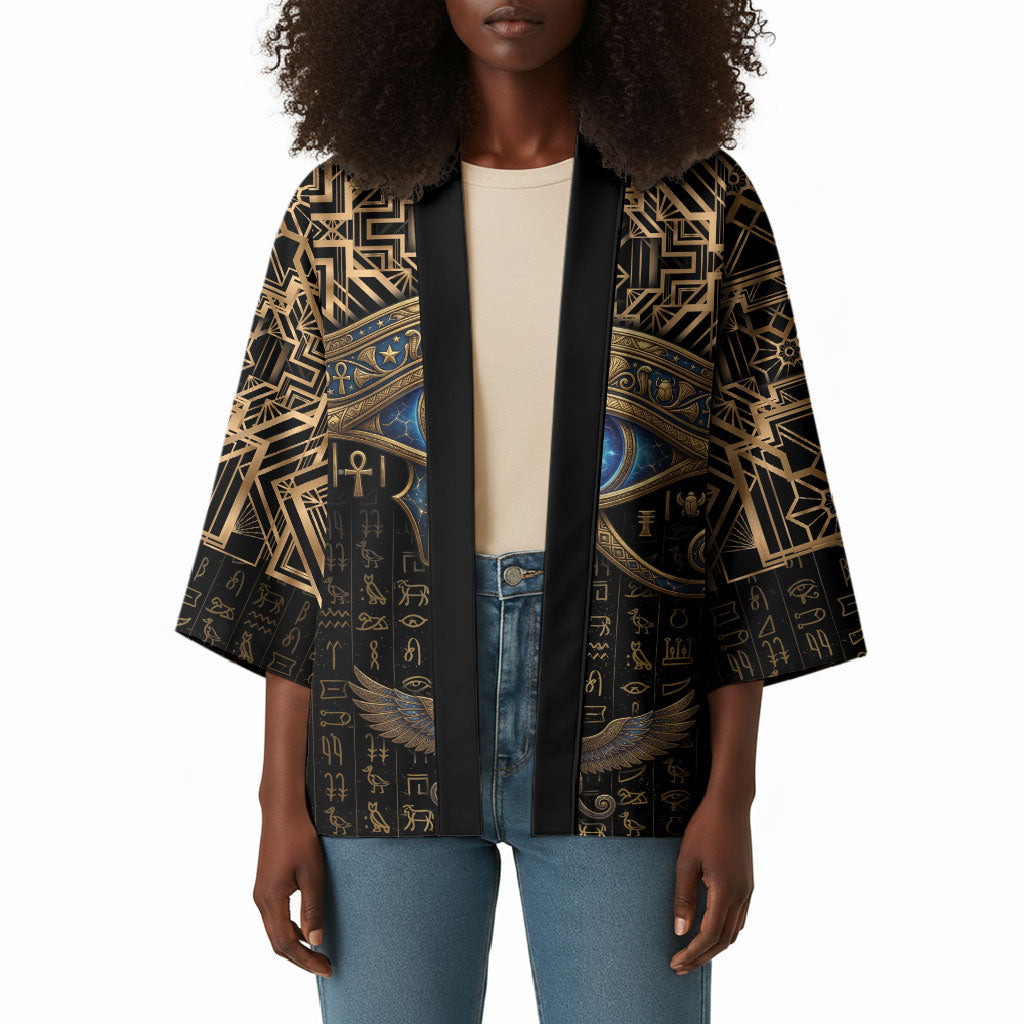 Egypt Eye of Horus Kimono Hieroglyphics Patterns Retro Style
