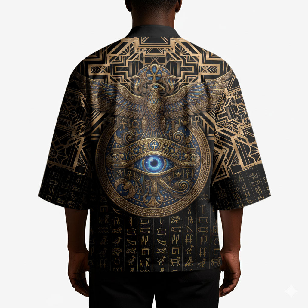 Egypt Eye of Horus Kimono Hieroglyphics Patterns Retro Style