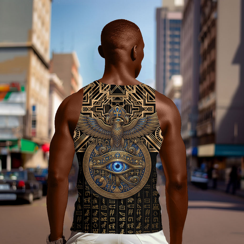 Egypt Eye of Horus Men Tank Top Hieroglyphics Patterns Retro Style