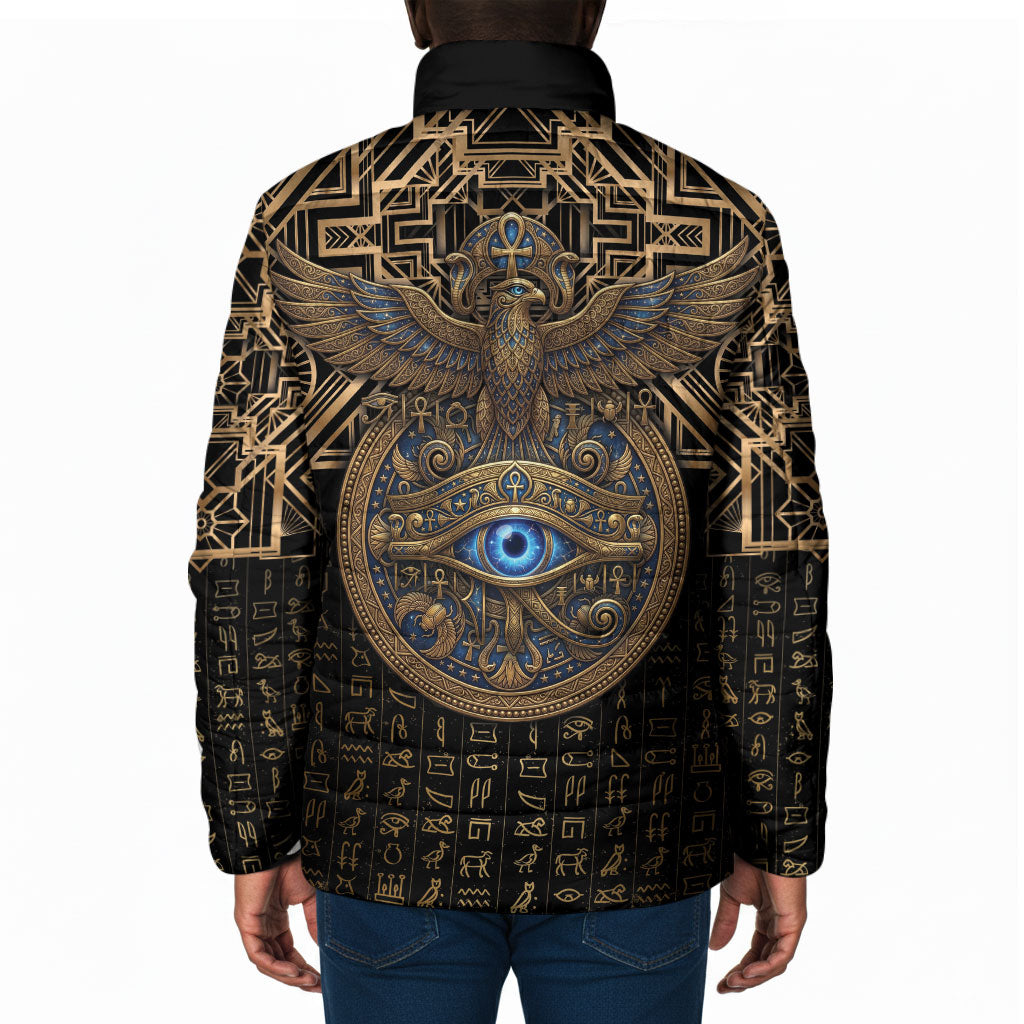 Egypt Eye of Horus Padded Jacket Hieroglyphics Patterns Retro Style