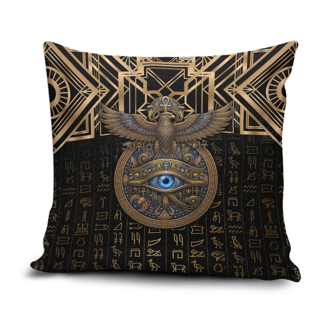 Egypt Eye of Horus Pillow Cover Hieroglyphics Patterns Retro Style