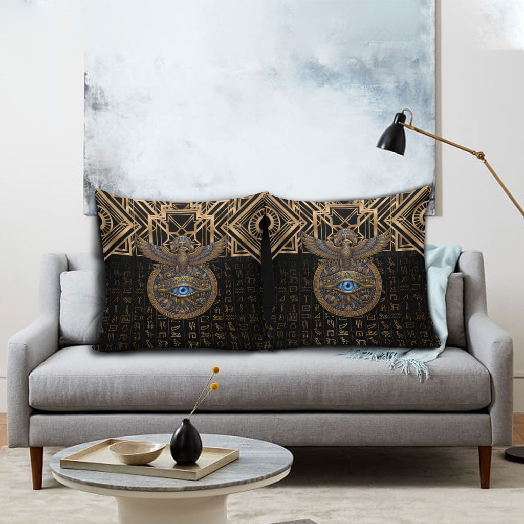 Egypt Eye of Horus Pillow Cover Hieroglyphics Patterns Retro Style