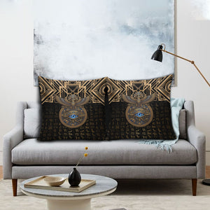 Egypt Eye of Horus Pillow Cover Hieroglyphics Patterns Retro Style