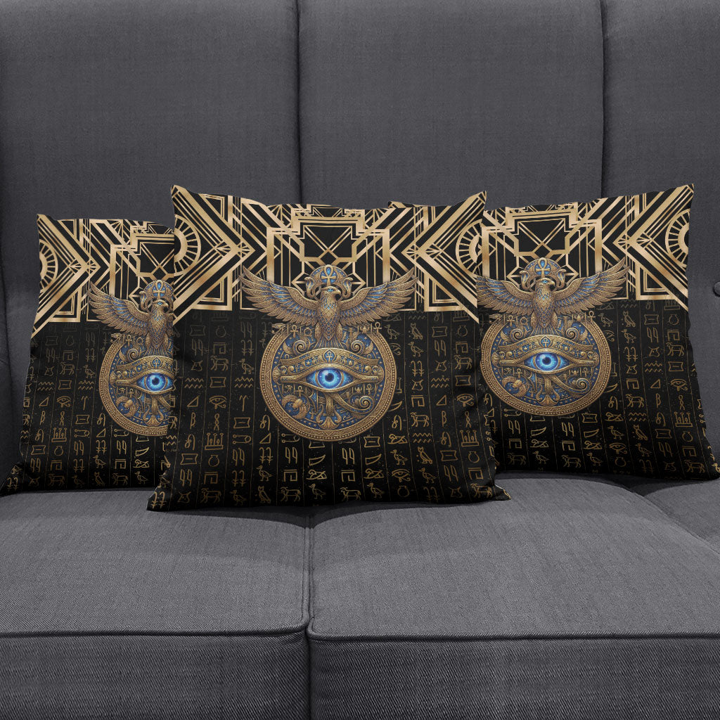 Egypt Eye of Horus Pillow Cover Hieroglyphics Patterns Retro Style