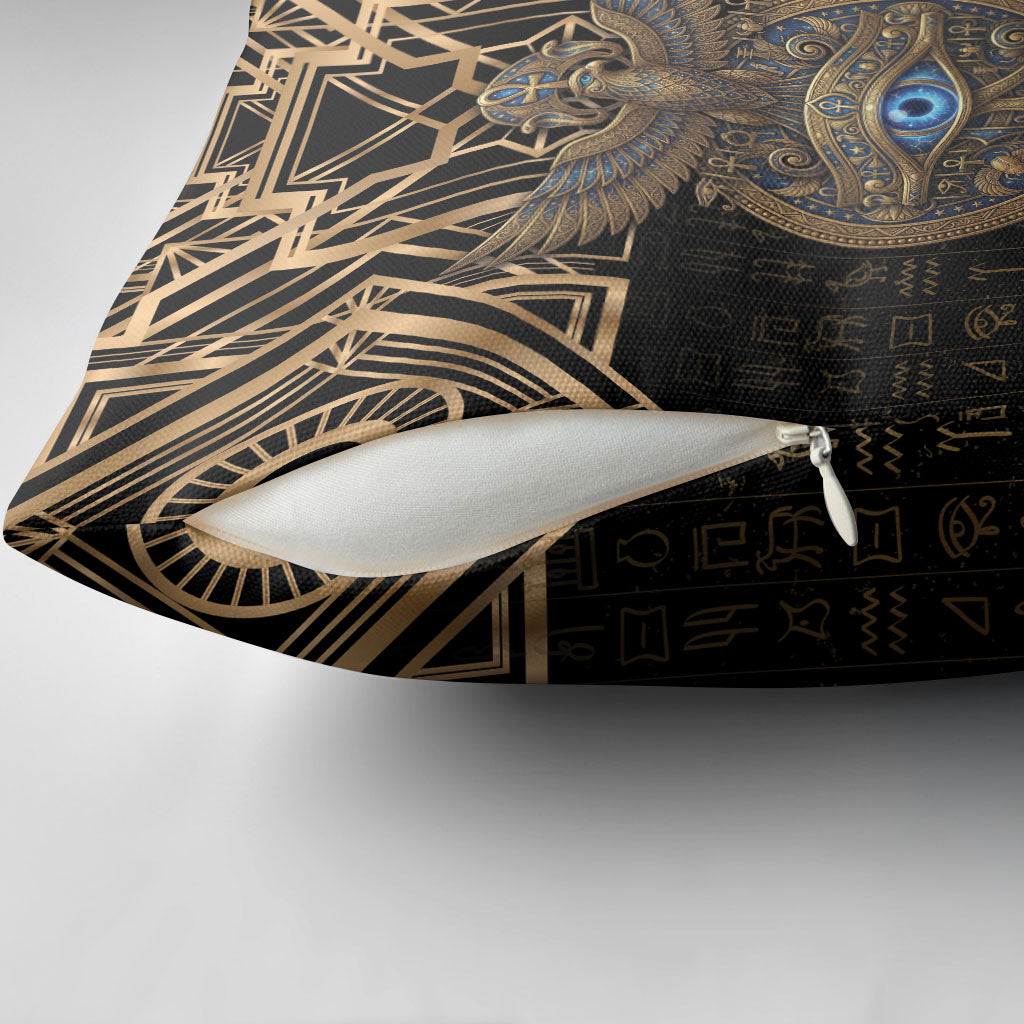 Egypt Eye of Horus Pillow Cover Hieroglyphics Patterns Retro Style