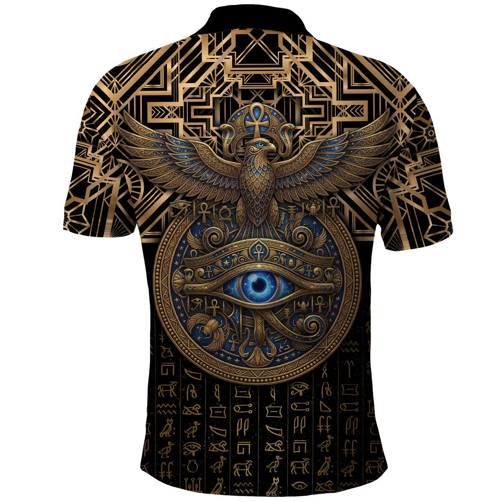 Egypt Eye of Horus Polo Shirt Hieroglyphics Patterns Retro Style