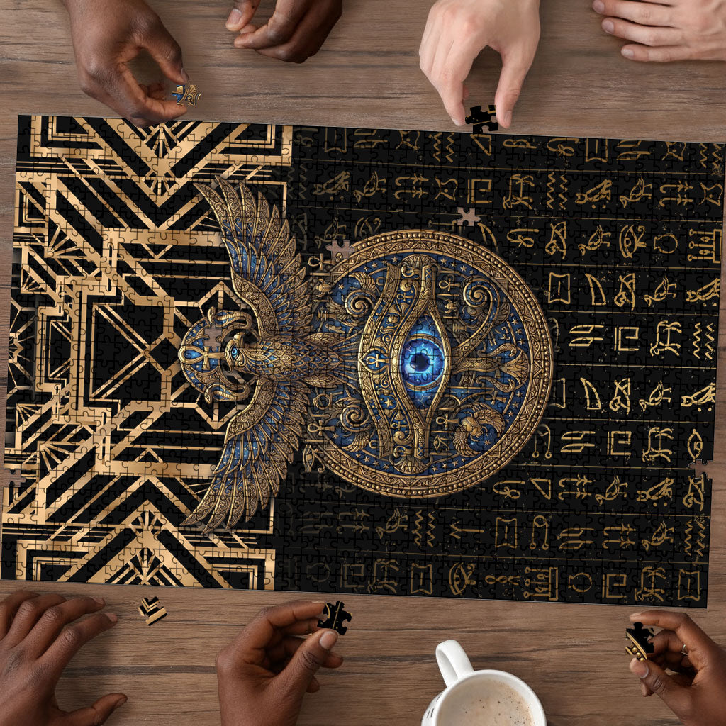 Egypt Eye of Horus Puzzle Hieroglyphics Patterns Retro Style