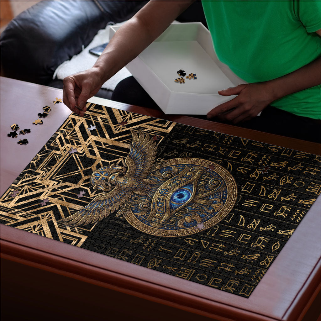 Egypt Eye of Horus Puzzle Hieroglyphics Patterns Retro Style