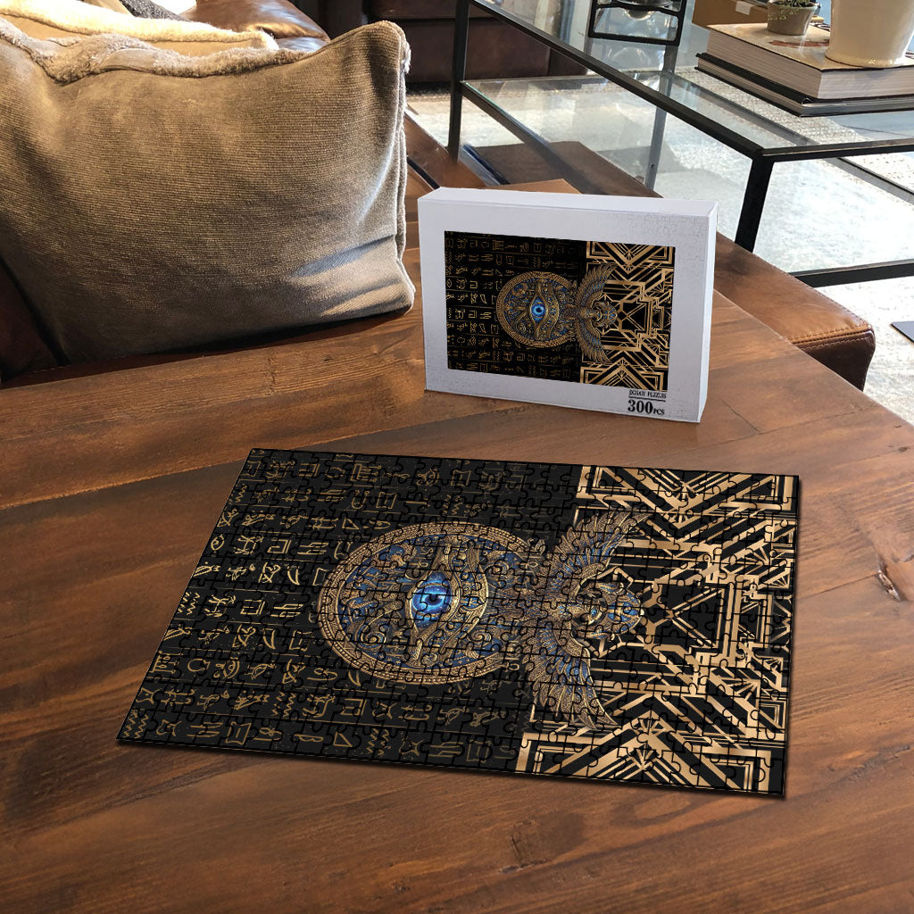 Egypt Eye of Horus Puzzle Hieroglyphics Patterns Retro Style