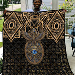Egypt Eye of Horus Quilt Hieroglyphics Patterns Retro Style