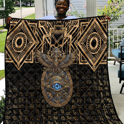 Egypt Eye of Horus Quilt Hieroglyphics Patterns Retro Style