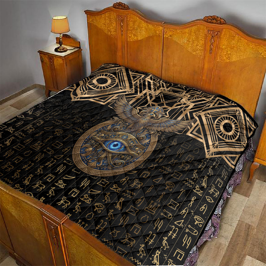 Egypt Eye of Horus Quilt Hieroglyphics Patterns Retro Style