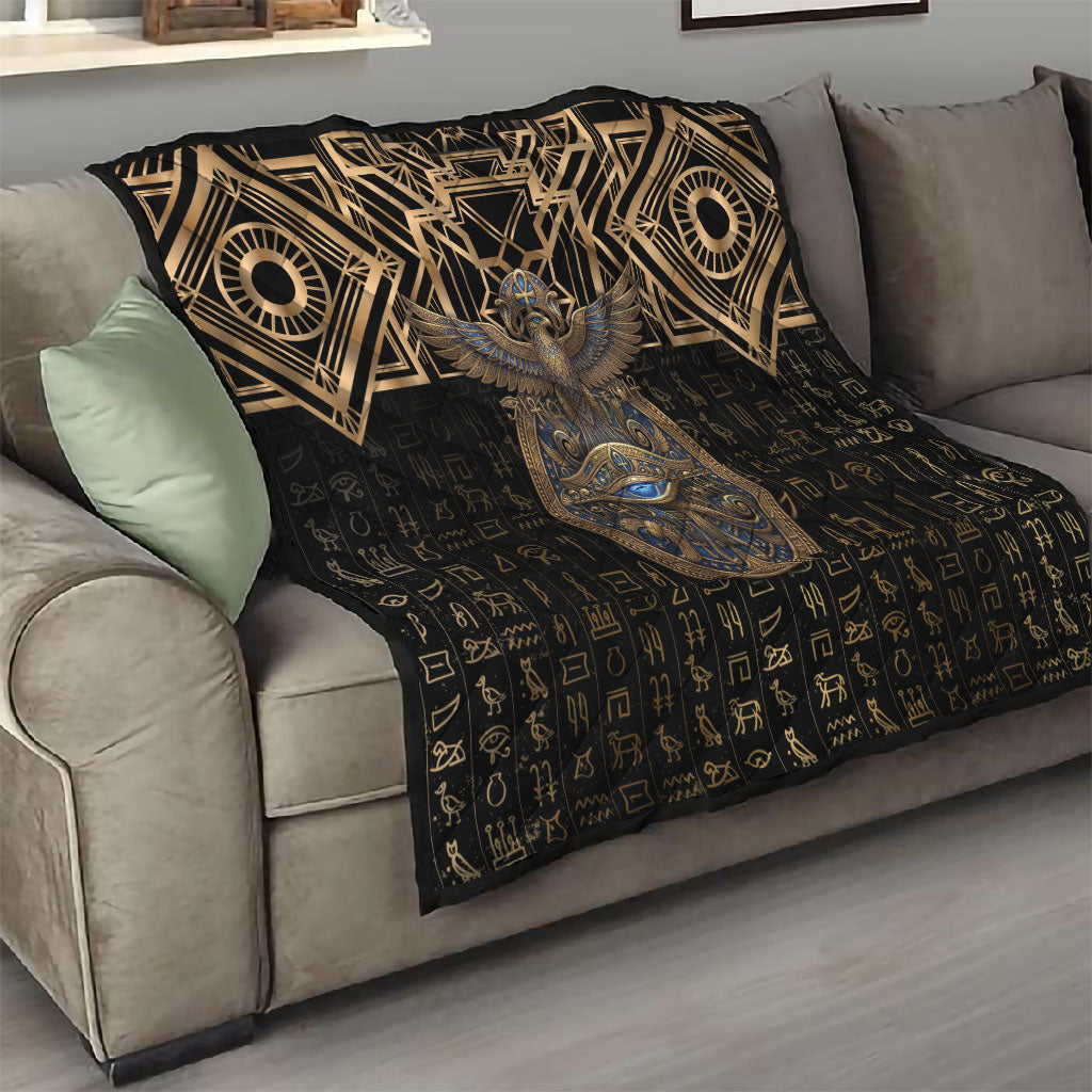 Egypt Eye of Horus Quilt Hieroglyphics Patterns Retro Style