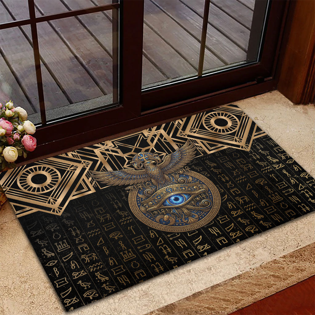 Egypt Eye of Horus Rubber Doormat Hieroglyphics Patterns Retro Style