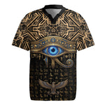 Egypt Eye of Horus Rugby Jersey Hieroglyphics Patterns Retro Style
