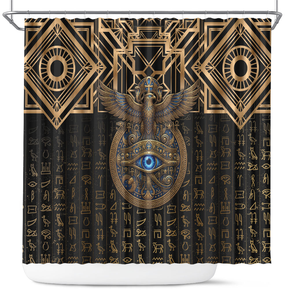Egypt Eye of Horus Shower Curtain Hieroglyphics Patterns Retro Style
