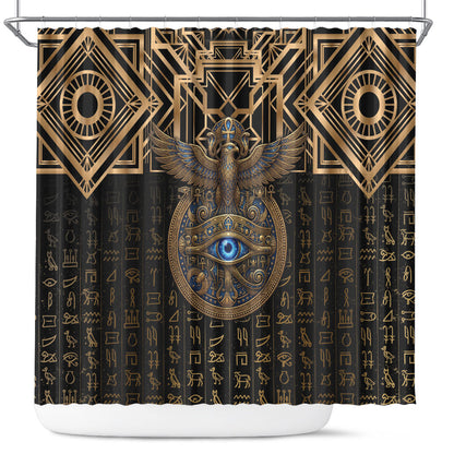 Egypt Eye of Horus Shower Curtain Hieroglyphics Patterns Retro Style
