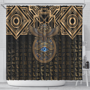 Egypt Eye of Horus Shower Curtain Hieroglyphics Patterns Retro Style