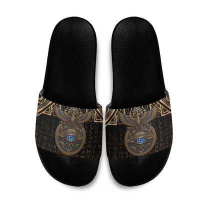 Egypt Eye of Horus Slide Sandals Hieroglyphics Patterns Retro Style