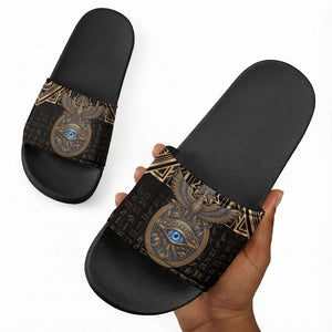 Egypt Eye of Horus Slide Sandals Hieroglyphics Patterns Retro Style