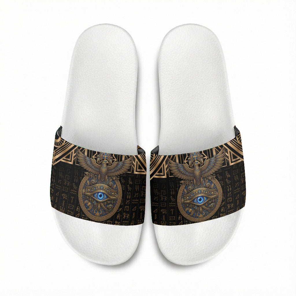 Egypt Eye of Horus Slide Sandals Hieroglyphics Patterns Retro Style
