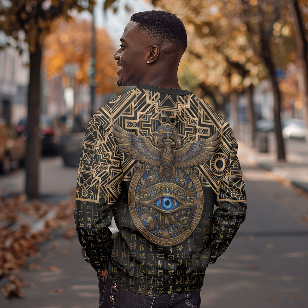Egypt Eye of Horus Sweatshirt Hieroglyphics Patterns Retro Style